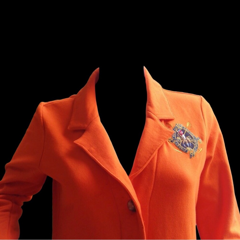 Ralph Lauren Vibrant Orange Blazer with Emblem